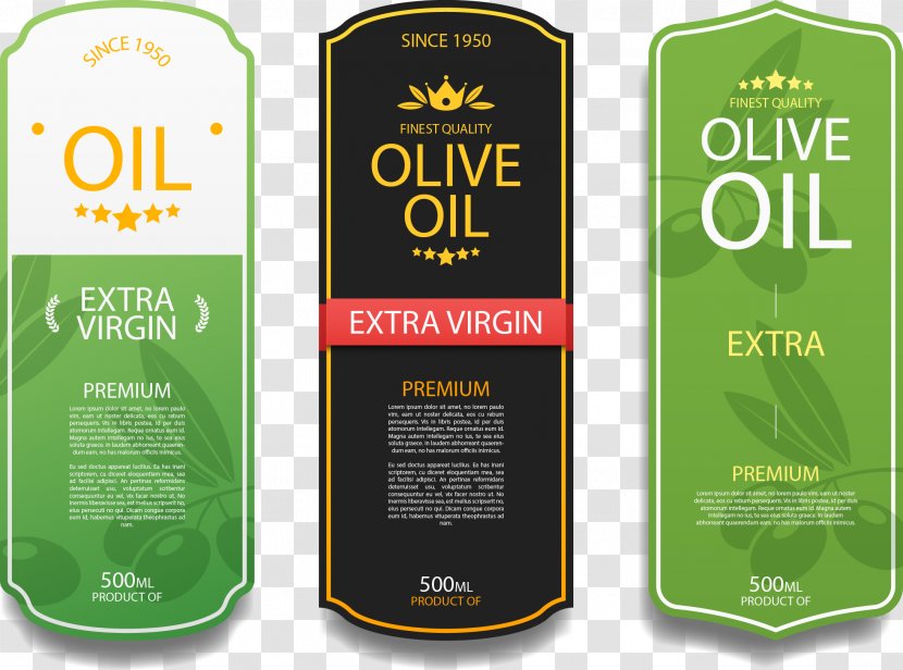 Bottle Olive Oil - Brand - Vector Hand Painted Stickers Transparent PNG