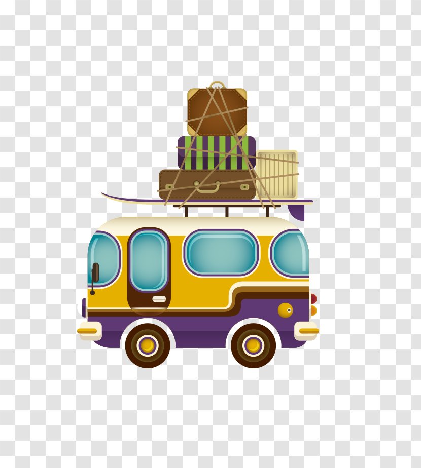 Tour Bus Service Baggage - Vehicle - Free Tourist Pull Material Transparent PNG