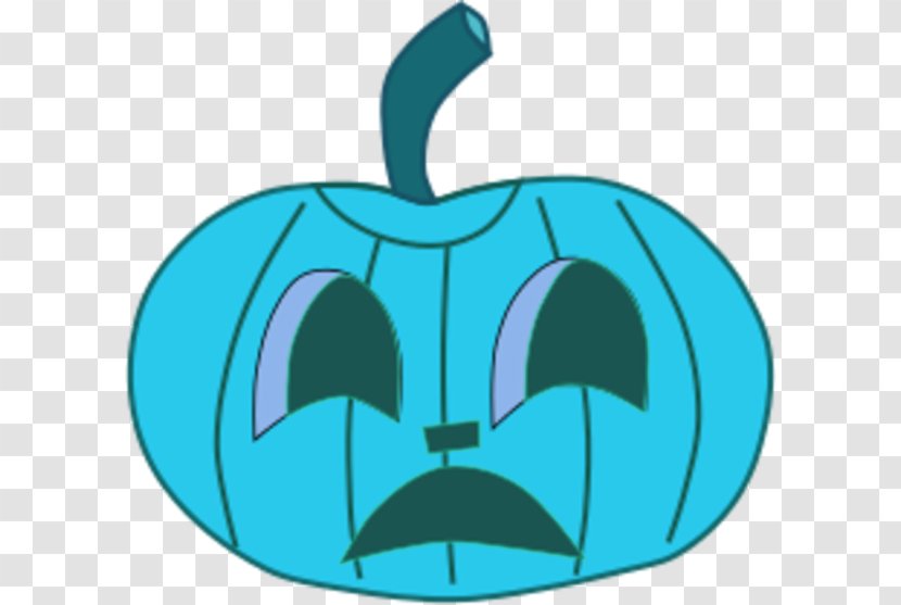 Clip Art Big Pumpkin Jack-o'-lantern Image - Aqua Transparent PNG