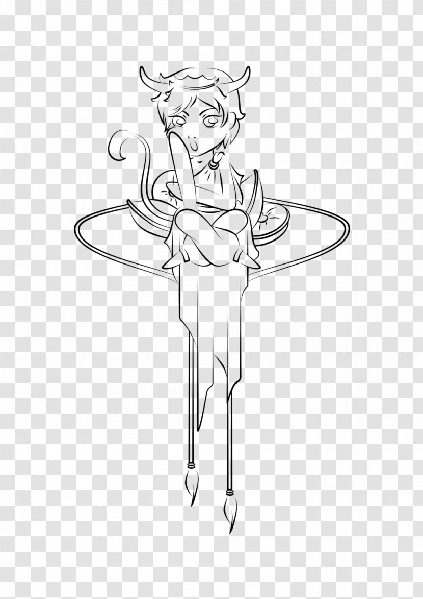 Finger Line Art Character Cartoon Sketch - Flower - Taurus King Transparent PNG