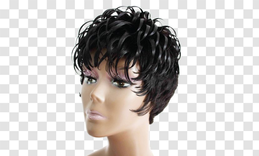 Black Hair Wig Coloring Long - Layered Transparent PNG