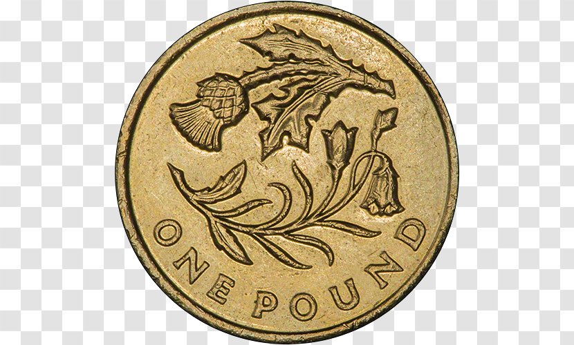 One Pound Dime Coin Gold Edinburgh Transparent PNG