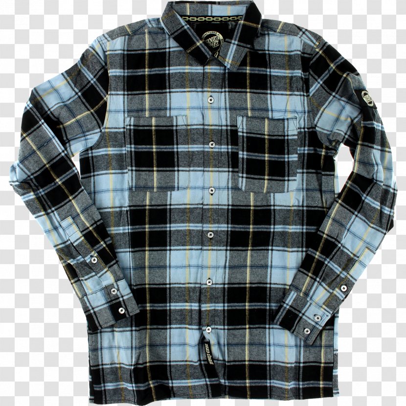 T-shirt Santa Cruz Sleeve Tartan - Outerwear - Blue Plaid Transparent PNG