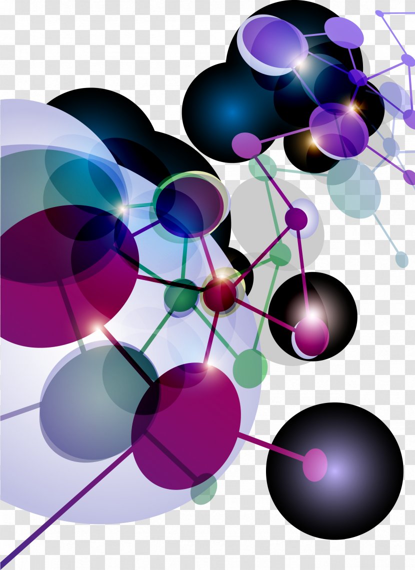 Molecular Geometry Molecule - Frame - Colorful Vector Transparent PNG