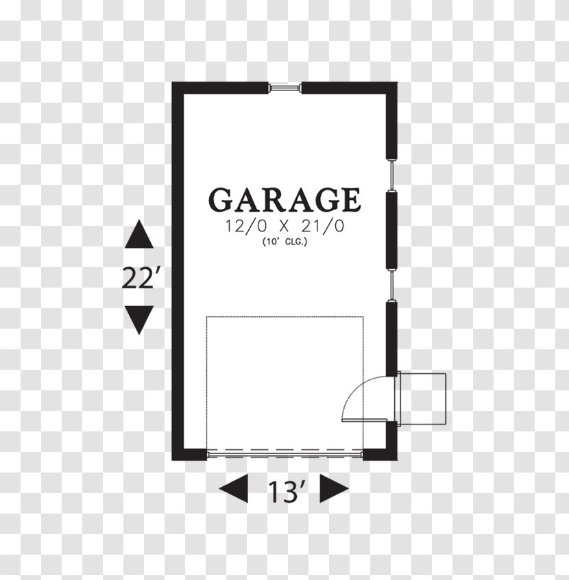 Car Floor Plan Garage Single-family Detached Home - Text Transparent PNG