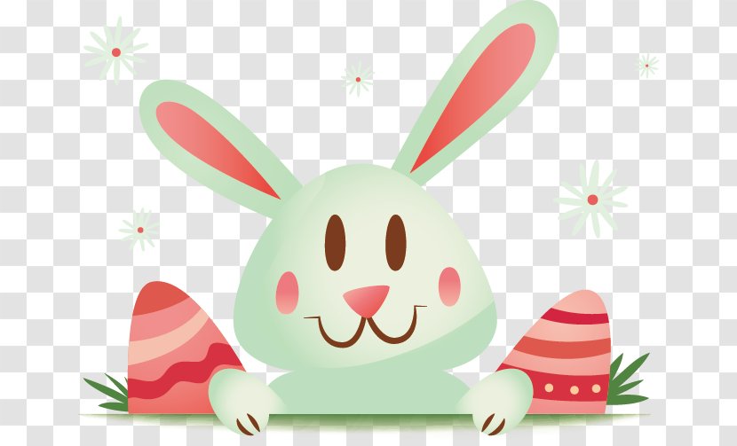 Easter Bunny Rabbit Egg - Vertebrate - Ears Pink Cartoon Vector Material Transparent PNG