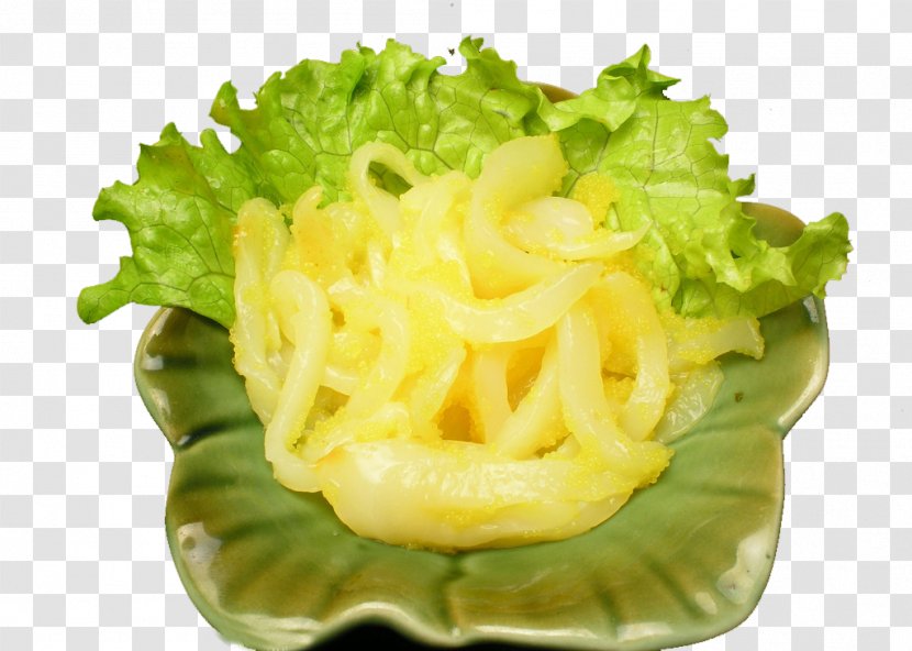 Squid As Food Vegetarian Cuisine Dried Shredded Chinese - Leaf Vegetable - Gold Salt Oct Transparent PNG