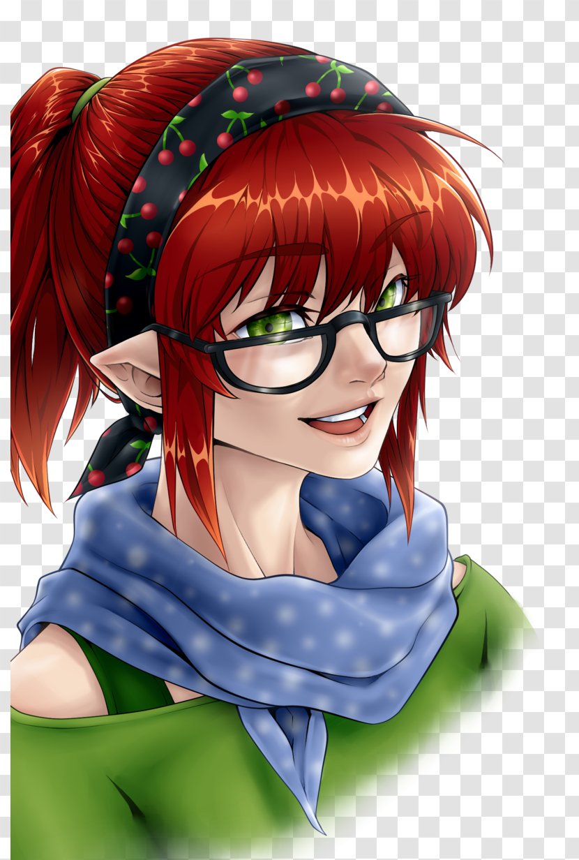 Red Hair Black Fiction Brown - Watercolor Transparent PNG