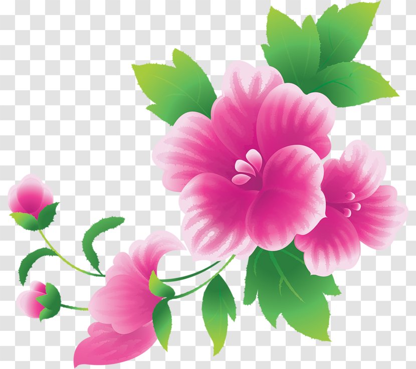Pink Flowers Clip Art - Rose Family - Large Clipart Transparent PNG