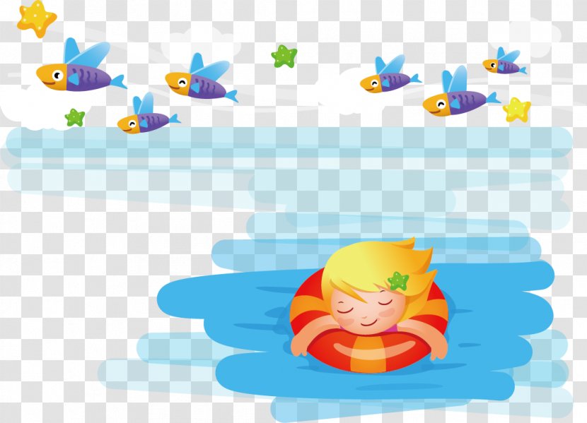 Child Cartoon Swimming Illustration - Boy Transparent PNG