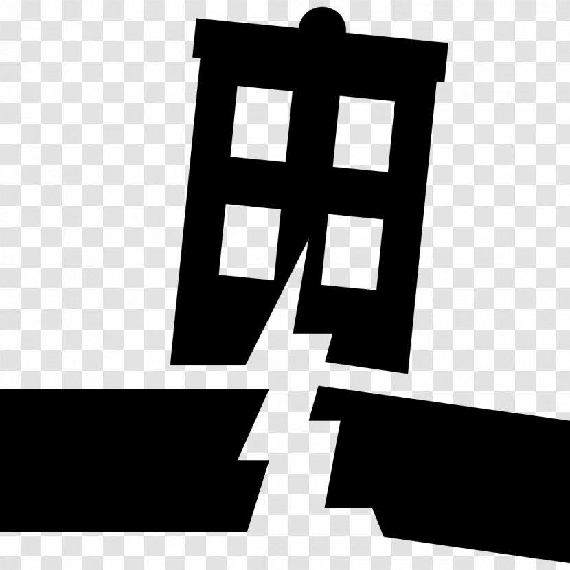Earthquake Weather Symbol Clip Art - Monochrome - Building Air On Earth Transparent PNG