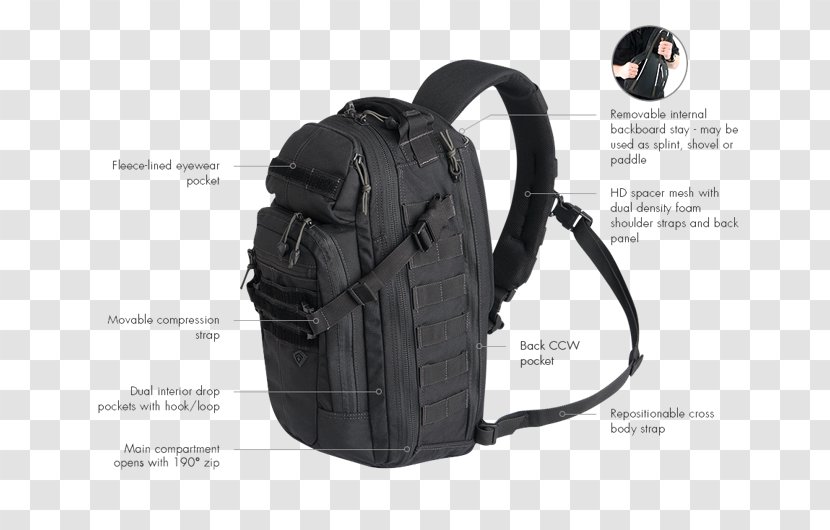 Backpack Messenger Bags First Tactical Crosshatch Sling Sac A Dos Noir MOLLE - Military - Carrying Gift Transparent PNG