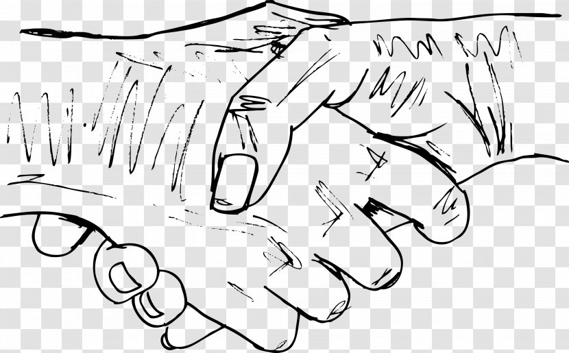 Handshake Sketch - Cartoon - Shake Hands Transparent PNG