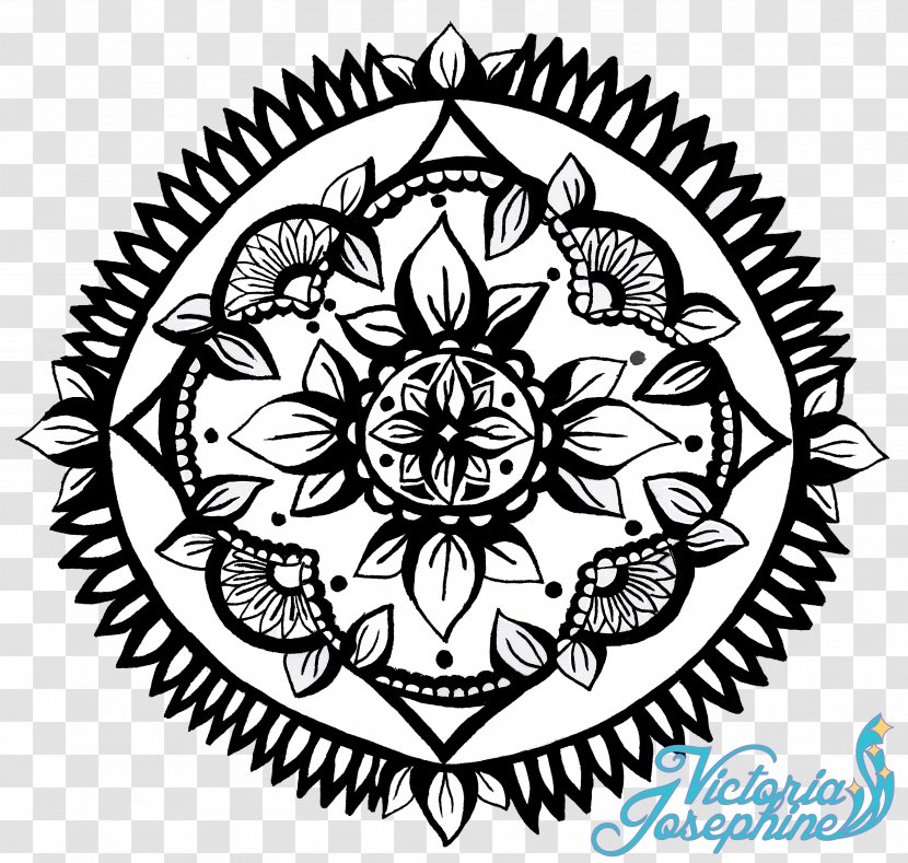 Mandala Black And White Art Drawing Pattern - Plant Transparent PNG