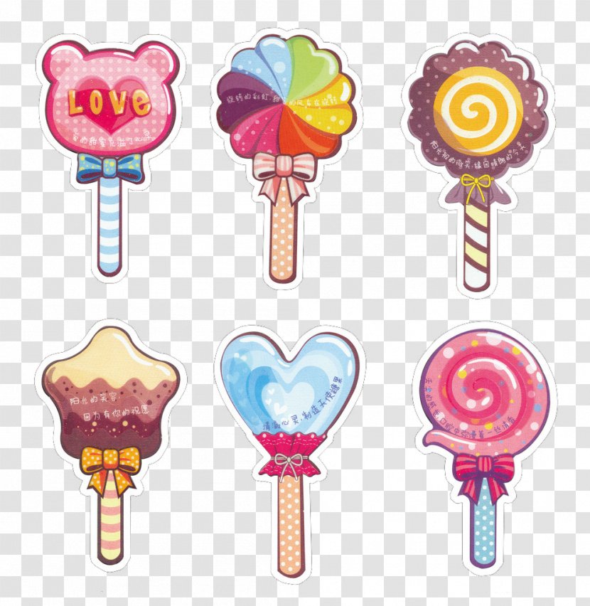 Lollipop Sugar Cartoon Candy - Hand Colored Transparent PNG