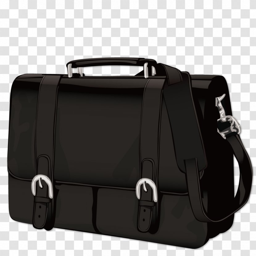 Briefcase Satchel Bag - Vector Black Transparent PNG