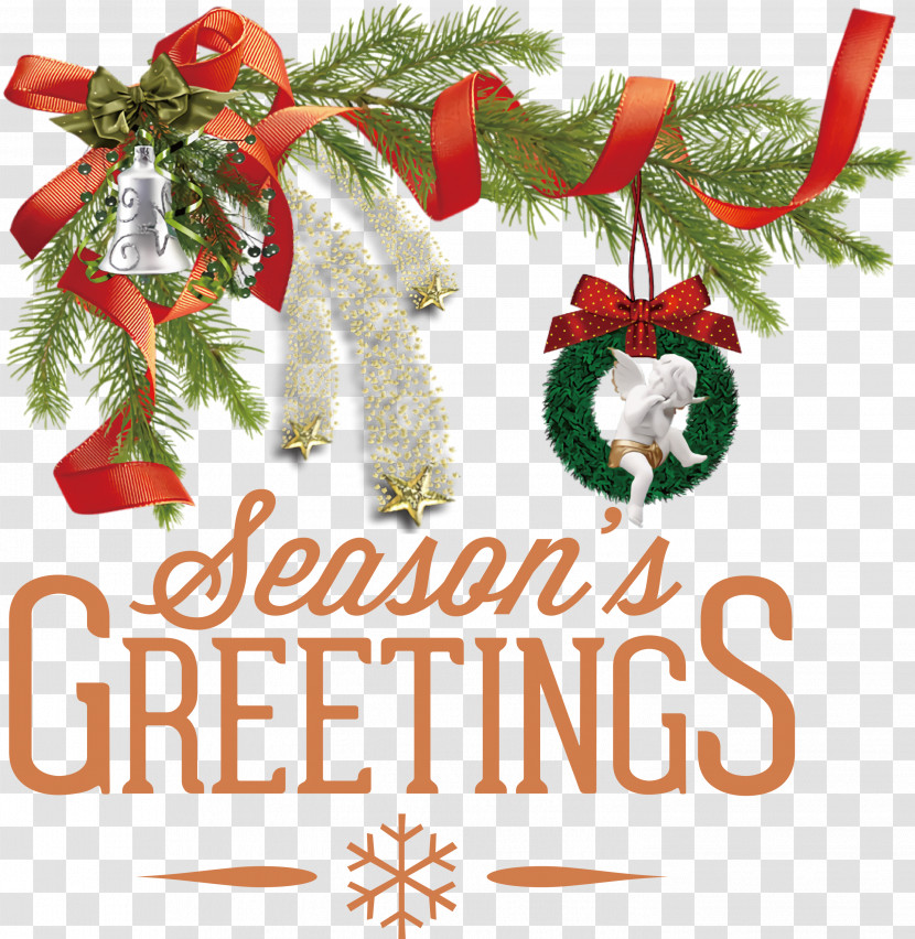 Seasons Greetings Christmas New Year Transparent PNG