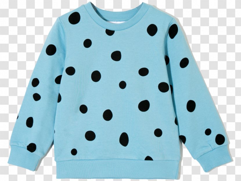 Polka Dot Sleeve Sweater Outerwear Neck - Blue - Orange Dots Transparent PNG