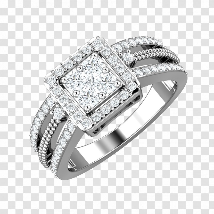 Wedding Ring Silver Bling-bling - Rings Transparent PNG
