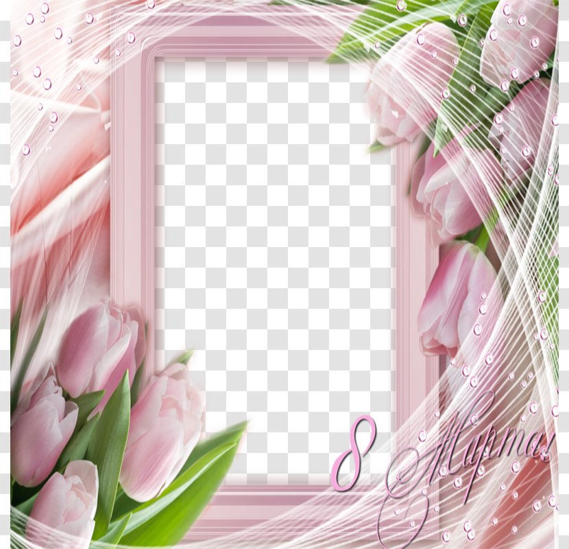 Picture Frame Floral Design Pink Flower - Cut Flowers - Rose Transparent PNG