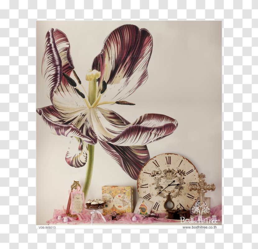 Floral Design Left Bank French Style Embellished Cream Pendulum Wall Clock 58cm Flowering Plant - Petal - Turquois Purple Living Room Ideas Transparent PNG