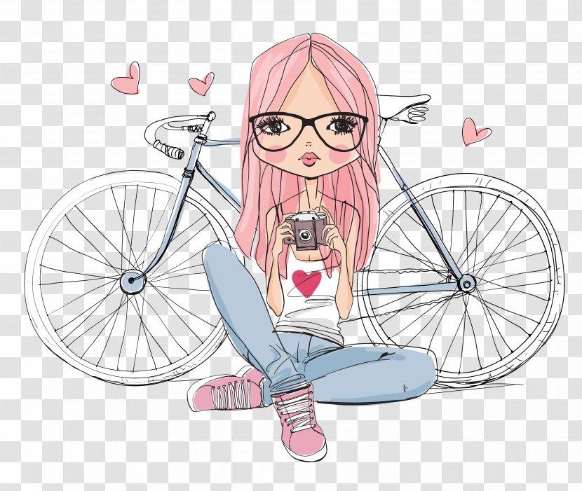 Woman Bicycle Photography - Tree Transparent PNG