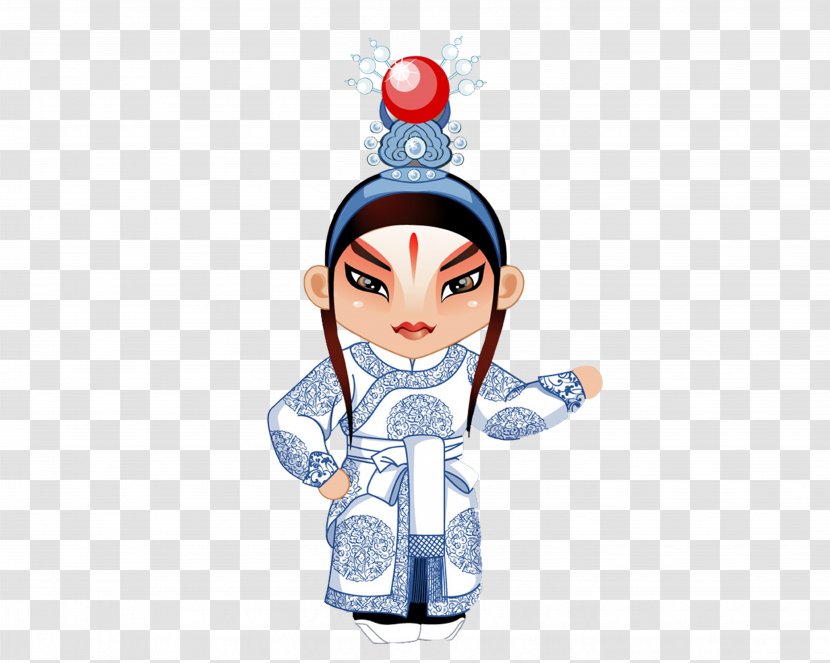 Peking Opera Chinese Cartoon - Watercolor - Characters Transparent PNG