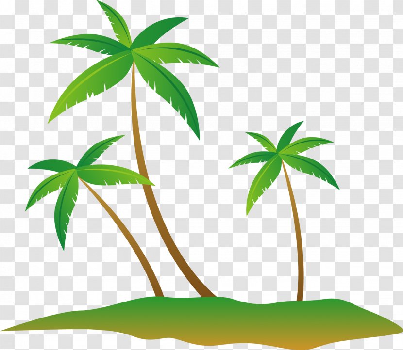 Summer Euclidean Vector - Grass Gis - Cool Coconut Tree Island Transparent PNG