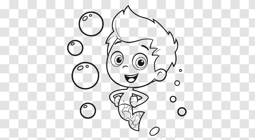 Coloring Book Child Drawing Guppy - Cartoon - Bubbles Pages Transparent PNG