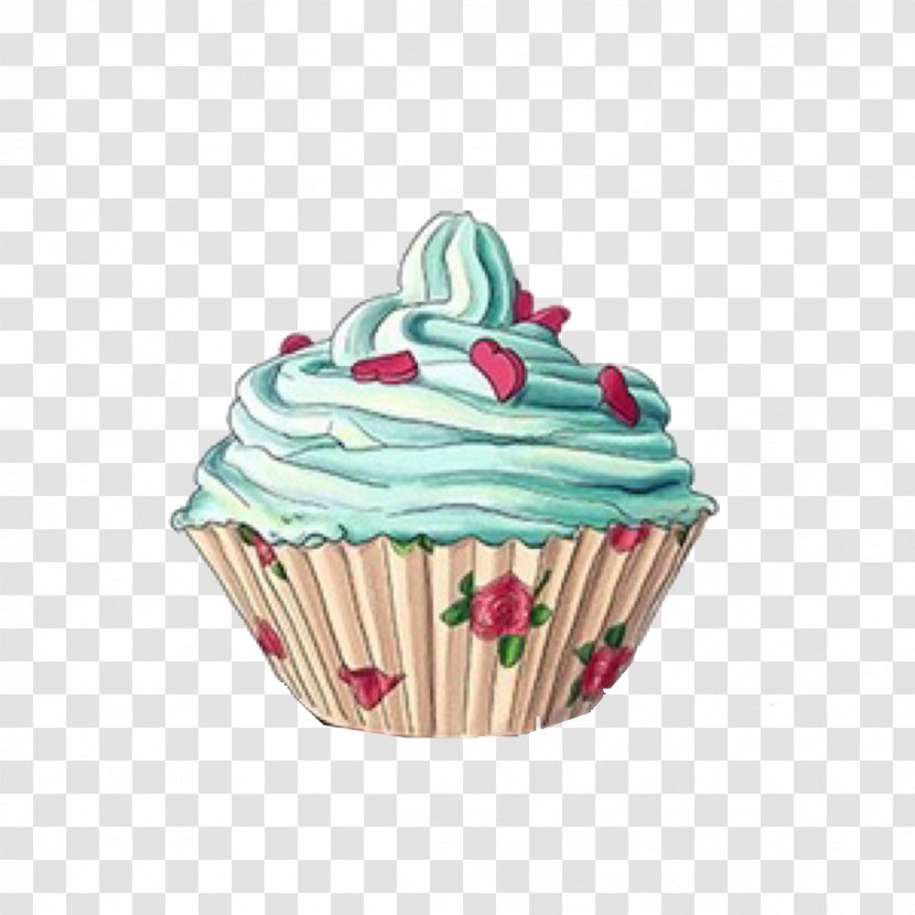 Cupcake Muffin Birthday Cake Bakery Drawing - Whipped Cream Transparent PNG