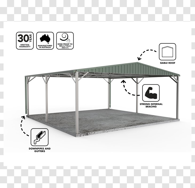 Shed Gable Roof Carport Garage - Dormer - House Transparent PNG