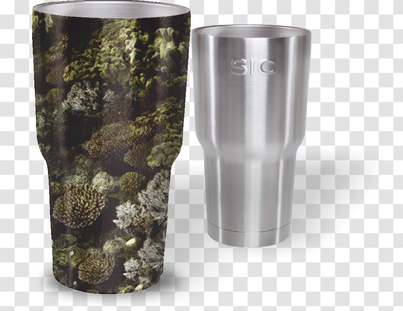 Highball Glass Cup Imperial Pint Tumbler - Fractal - Camo Pattern Transparent PNG