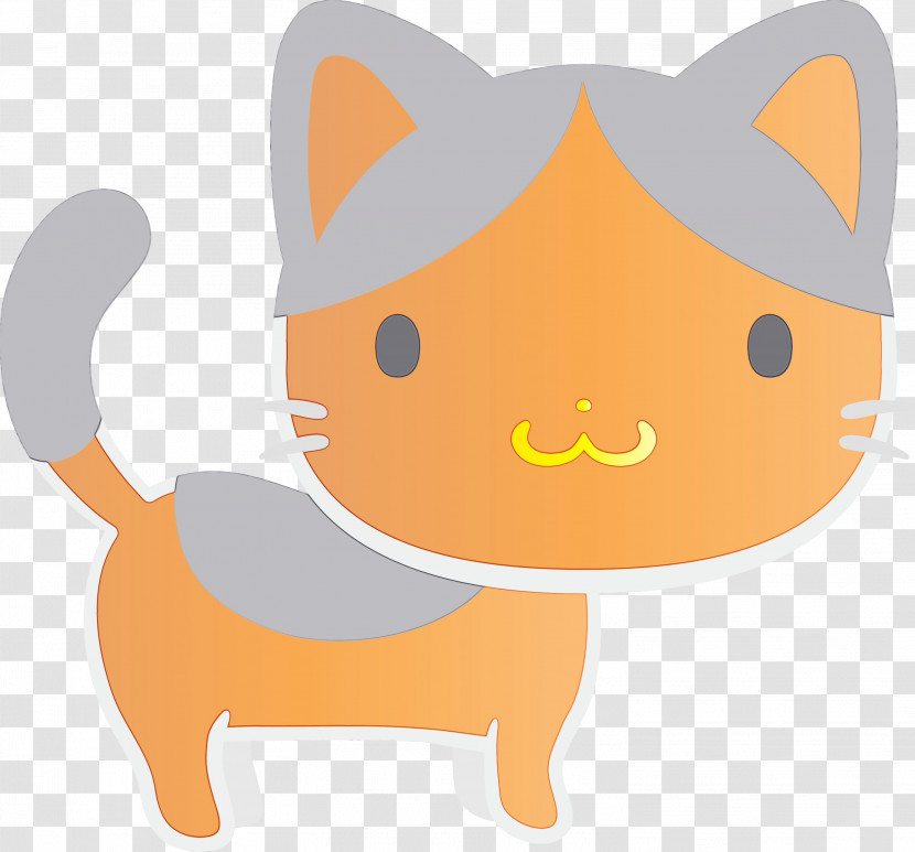 Cartoon Cat Whiskers Snout Tail Transparent PNG