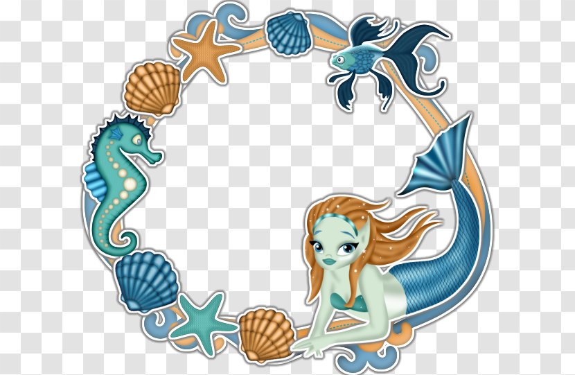 Mermaid Clip Art - Seashell - Blue Shell Lace Material Free To Pull Transparent PNG