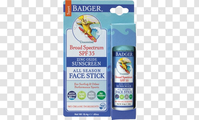 Sunscreen Lip Balm Factor De Protección Solar Face Badger - Personal Care Transparent PNG