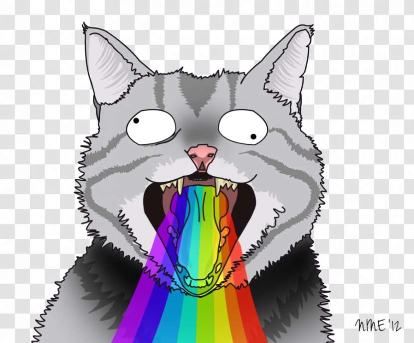 Whiskers Cat Vomiting Rainbow Everything Will Be OK - Heart Transparent PNG