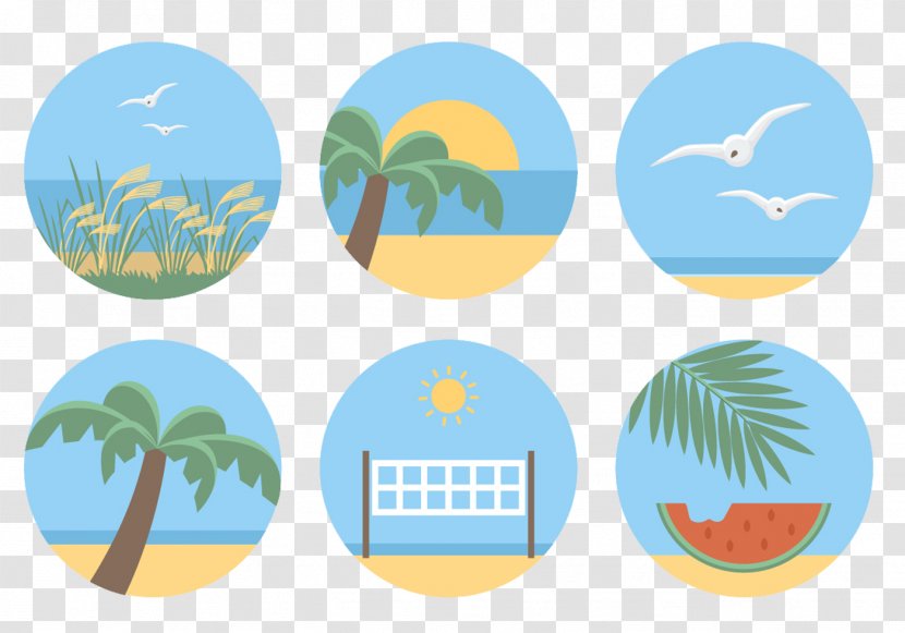 Clip Art - Beach - Cartoon Tropical Icon Transparent PNG