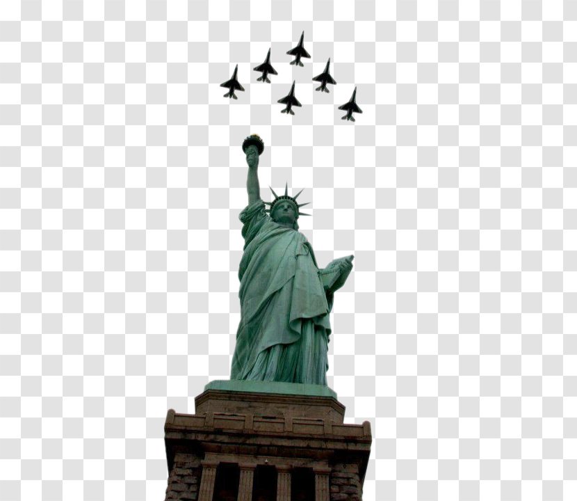 Statue Of Liberty Ellis Island New York Harbor Wallpaper - Artwork - And Aircraft Transparent PNG
