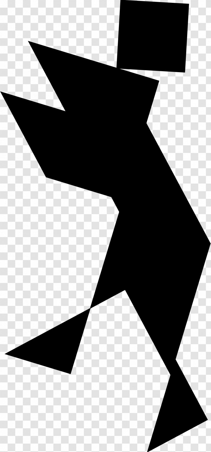 Tangram Triangle Clip Art - Black Transparent PNG