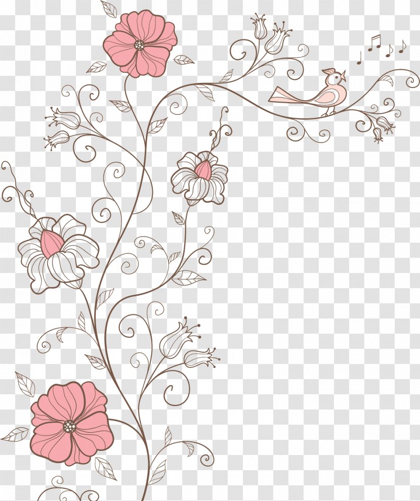ドレミ薬局渡辺通店 Illustration Poster Drawing Image - Floral Design - 线条 Transparent PNG