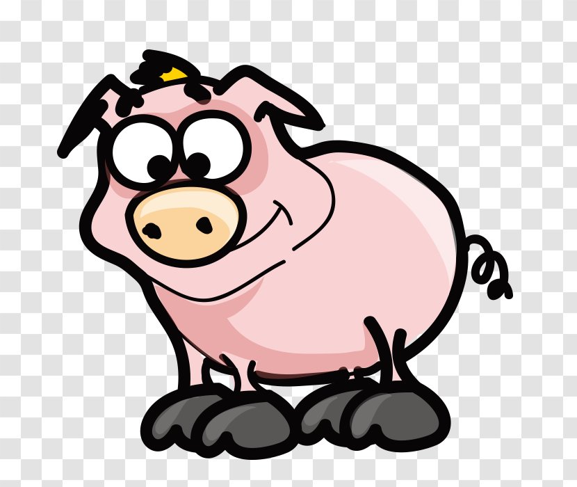 Domestic Pig Dog Clip Art - Fictional Character - Cute Pink Picture Transparent PNG