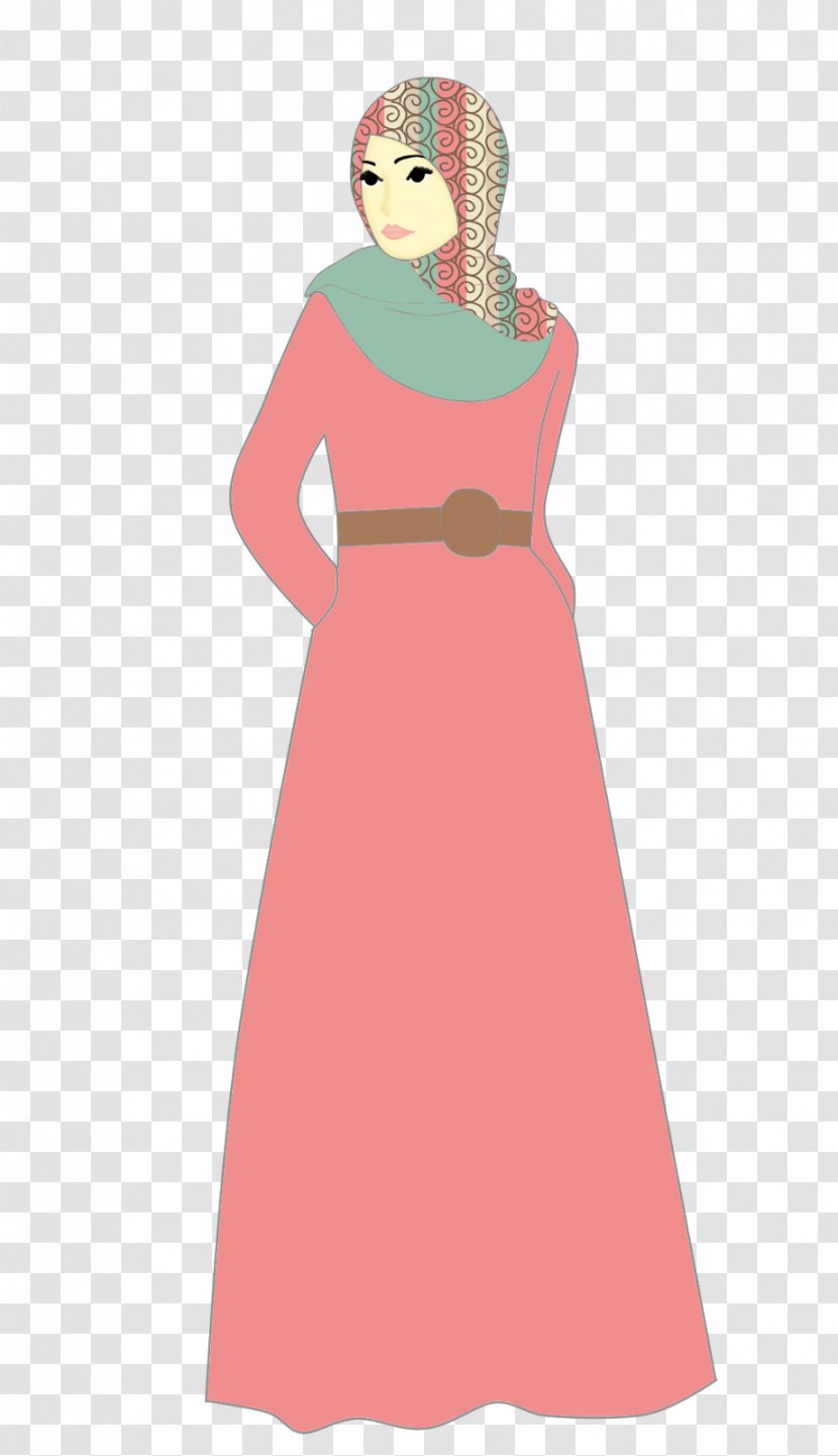 Dress Doodle Muslim Hijab - Heart Transparent PNG