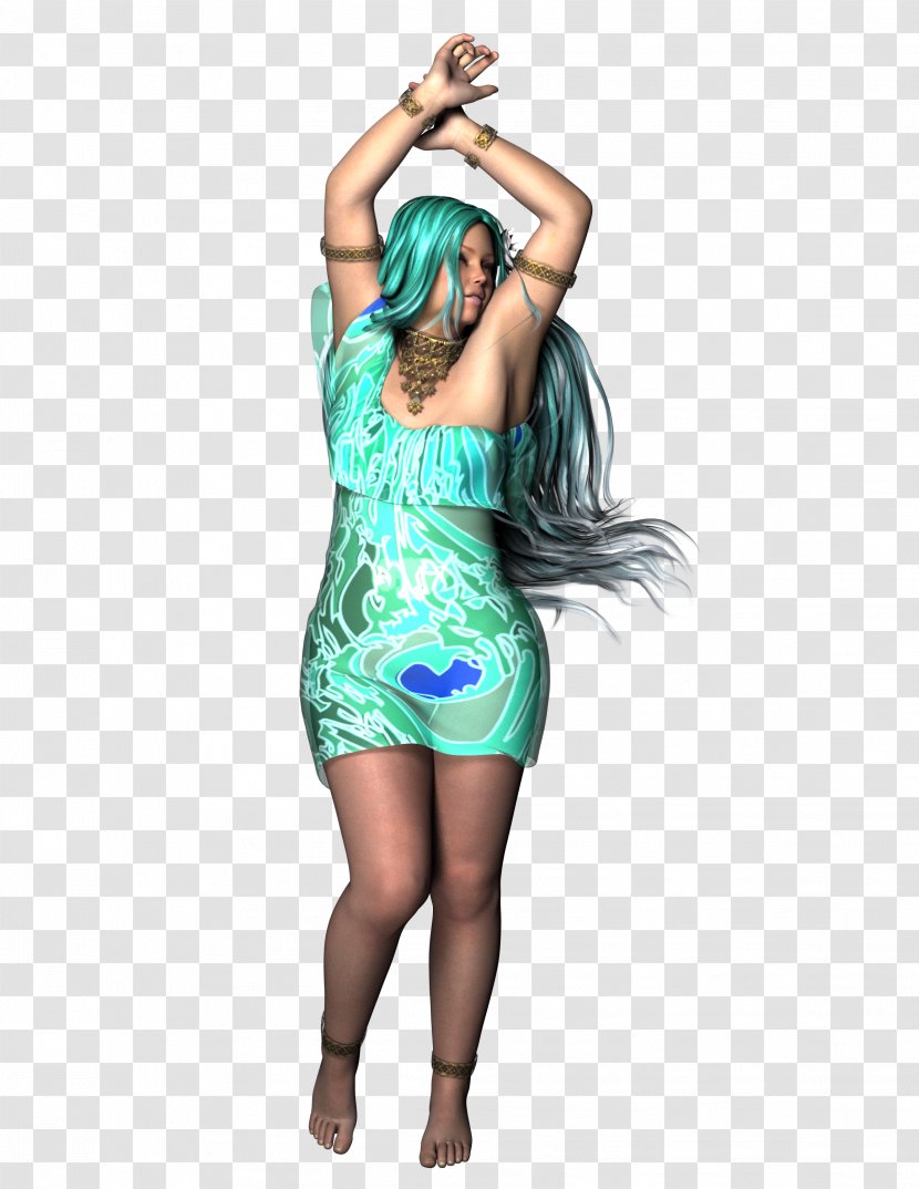 Clothing Turquoise Teal Shoulder Costume - Flower - Dancers Transparent PNG