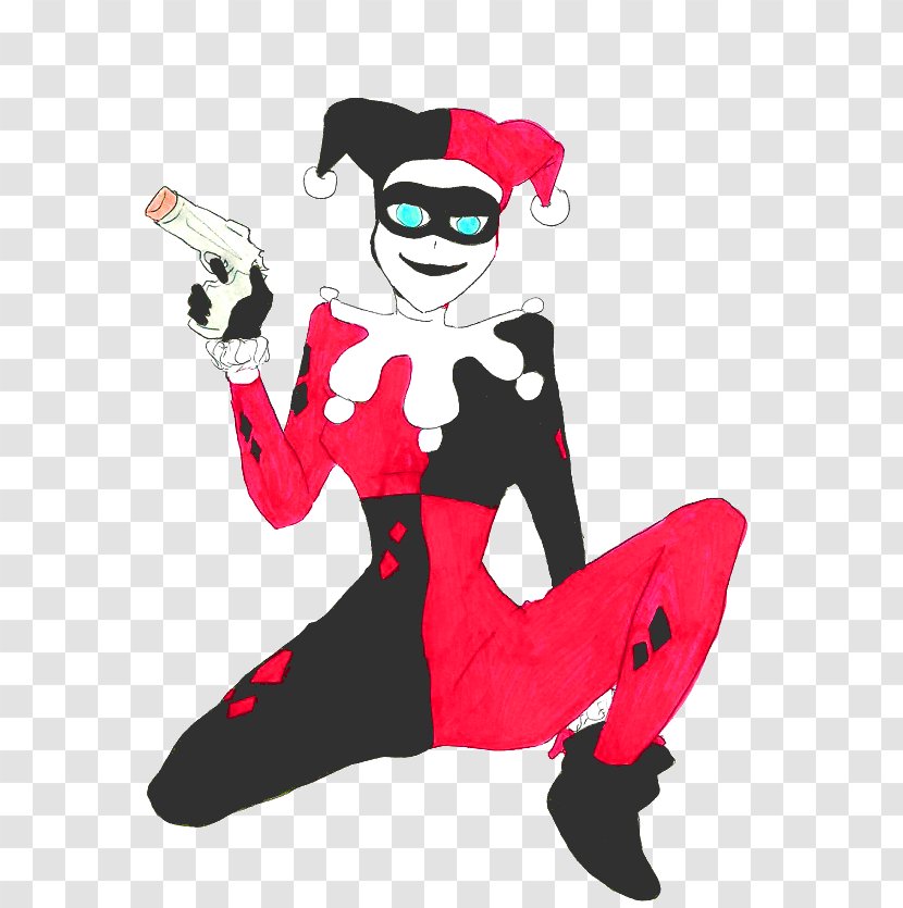 Harley Quinn Joker Batman Drawing Supervillain - Red Transparent PNG