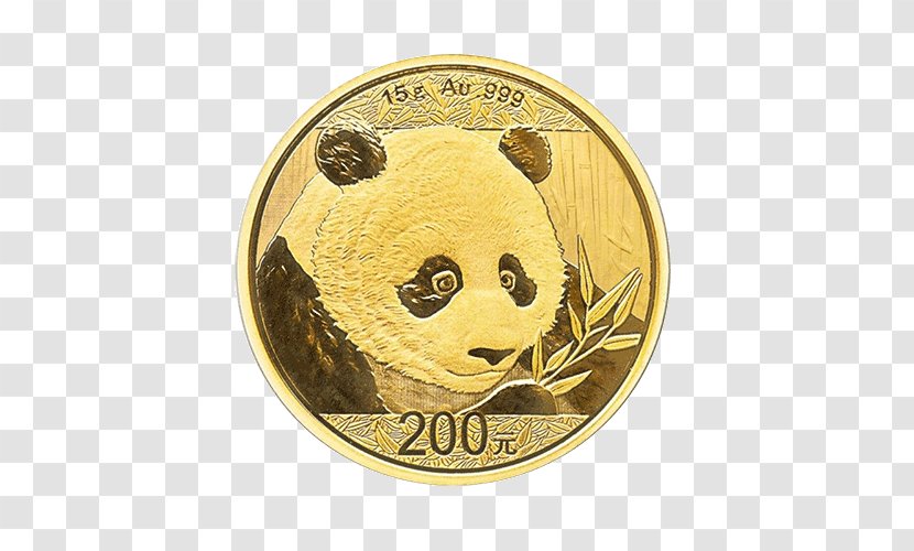 China Chinese Gold Panda Coin Bullion - Silver Transparent PNG