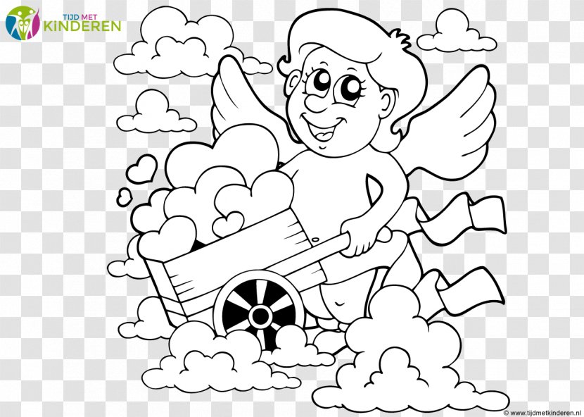 Coloring Book Cupid - Silhouette - Clipart Transparent PNG