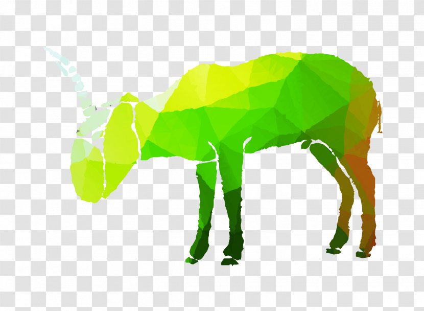 Mustang Cattle Mammal Donkey Deer - Fictional Character - Green Transparent PNG
