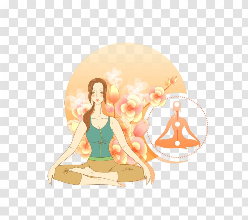 Meditation Yoga Lotus Position Illustration - Physical Exercise - Beauty Transparent PNG