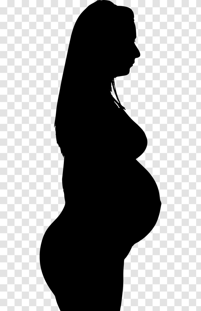 Pregnancy Cartoon - Drawing - Black Hair Blackandwhite Transparent PNG