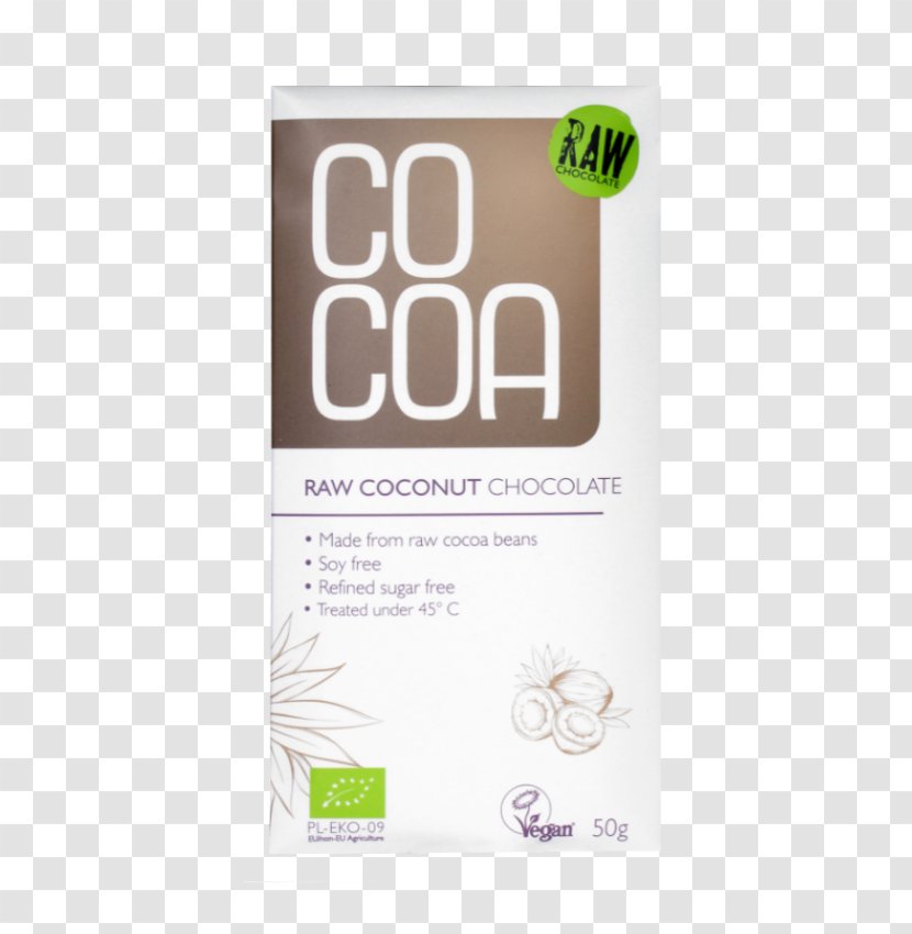 Chocolate Bar Organic Food Coconut Milk Raw Foodism - Cocoa Bean Transparent PNG